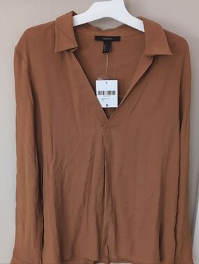 Forever 21 Mustard Long-Sleeve Shirt NWT